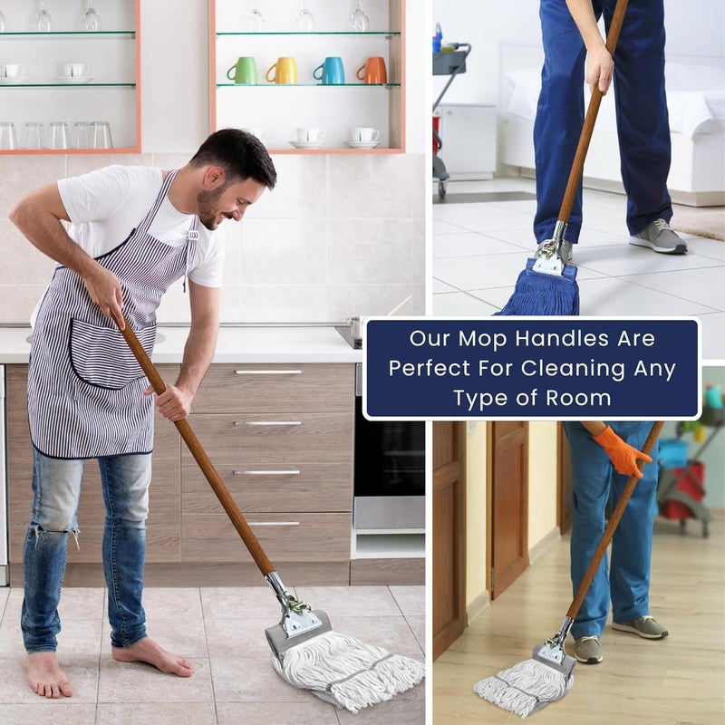 ILOT 59" Mop Claw Clamp Commercial Mop Handle Pack of 2 Industrial Mop Steelhead with Wooden Handle Wet Mops for Floor Cleaning Heavy Duty (Mops not Included) - Image 5
